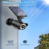 JIAXIZ Solar Security Lights Outdoor Motion Sensor, Dummy Camera Light IP66 Waterproof for Yard Garden Garage Illumination and Protection Black view 4