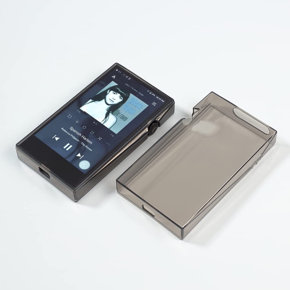 for iRiver SP3000 Case, Soft TPU Protective Shell Skin Case Cover for iRiver Astell&Kern SP3000 with Front Screen Protector Tempered Glass (Clear Black)
