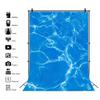 10x15ft Shining Blue Sea Water Ripple Photography Background Blue Ocean Style Summer Swimming Party Backdrop Adult Kid Baby Boy Girl Portrait Photoshoot Studio Props Video Drape Wallpaper view 2