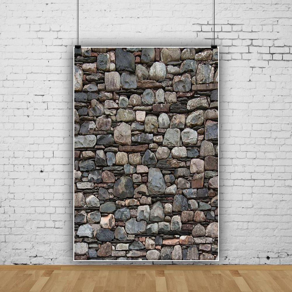 10x15ft Stone Castle Wall Photography Backdrop,Vintage Nostalgia Irregular Stone Grunge Photography Background Children Adults Portraits Shoot Amateur Video Conferencing Prop Theater Background
