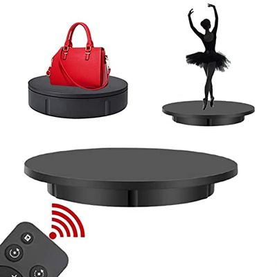 Motorized Rotating Display Stand 60cm, 360 Degree Automatic Turntable Remote-Controlled Revolving Platform for Photography, 3D Models, Jewelry,Black