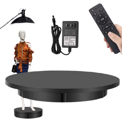 DOZPAL 360 Rotating Display Stand, Motorized Rotating Turntable Remote Control for Photography Video Shooting Props Jewelry, 3D Models, Speed Adjustment,Black-42cm