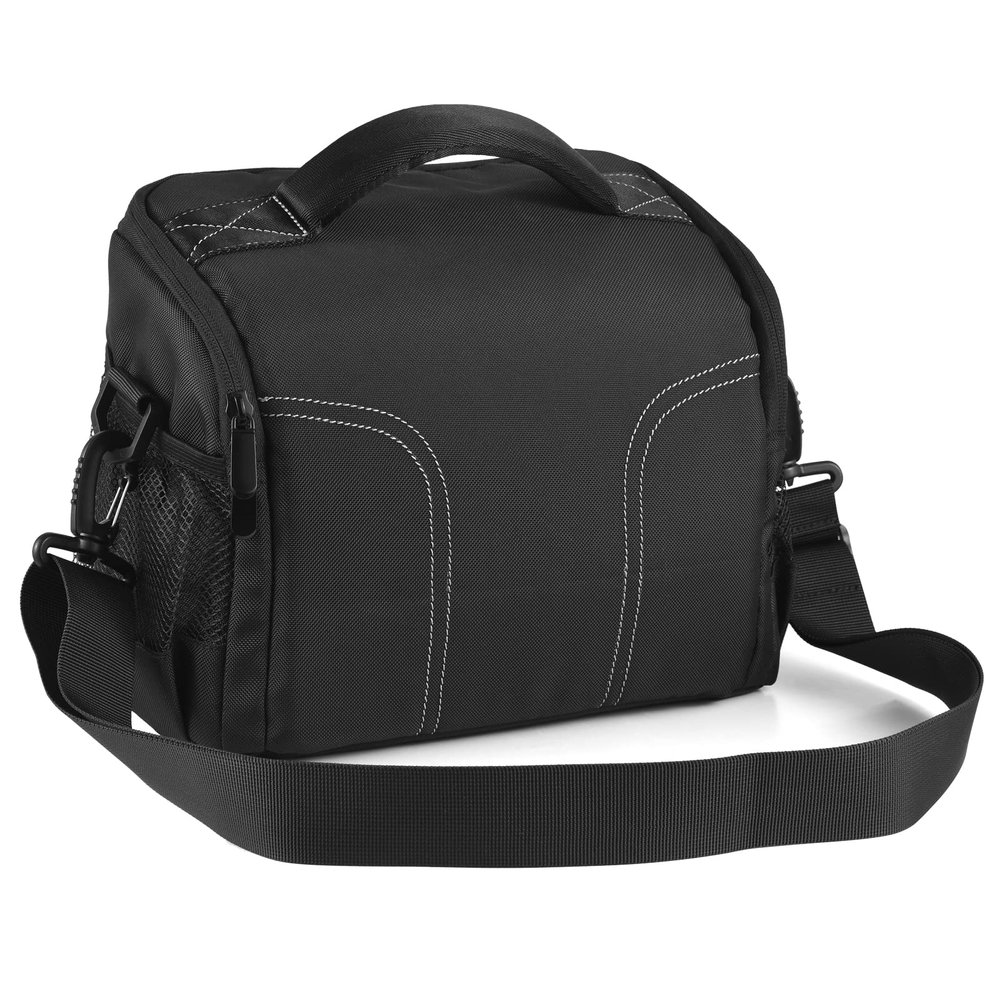Andoer Camera Shoulder Bag - Water-resistant, Shock-proof, Padded Camera Bag for DSLR/SLR/Mirrorless - Black, 410g, Unisex - Camera Case with Removable Dividers