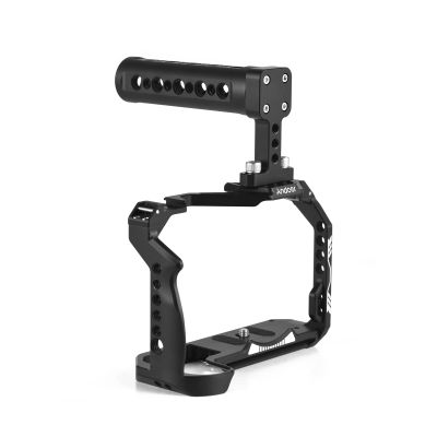 Andoer Camera Cage + Top Handle Kit Aluminum Alloy Video Cage with Cold Shoe Mount Numerous 1/4 Inch Threads Replacement for Canon R7 Camera