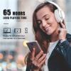 KVIDIO Bluetooth Headphones Over Ear, 65 Hours Playtime Wireless Headphones with Microphone, Foldable Lightweight Headset with Deep Bass, HiFi Stereo Sound Low Latency for Laptop PC Cellphone view 2