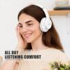 KVIDIO Bluetooth Headphones Over Ear, 65 Hours Playtime Wireless Headphones with Microphone, Foldable Lightweight Headset with Deep Bass, HiFi Stereo Sound Low Latency for Laptop PC Cellphone view 4