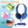 Bulk Headphones 12 Pack for School Classroom Kids K-12, Wholesale Wired Durable Computer Earphones Class Set for Students Children Toddler Teens Boys Girls and Adult (HY450, 12 Mixed) view 3