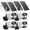 Rraycom 4 Pack Security Cameras Wireless Outdoor Solar Powered with AI Detection, 2K Color Night Vision Security Camera with 2 Way Audio, Alexa, No Monthly Fee, Spotlight & Siren, IP65 Waterproof view 1