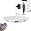 60cm Electric Rotating Turntable, 360 Degree Display Stand for Photography, Display Jewelry, Watch, Collectibles - Speed Adjustable, Bearing 100kg,White view 1