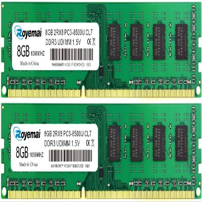 16GB Kit (2x8GB) PC3-8500U DDR3 1066MHz UDIMM RAM 2Rx8 240-pin 1.5V Dimm Memory Upgrade for Desktop