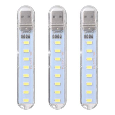 OSALADI Mini USB Lamp Car Keychain Portable Night Light Plug in LED Light 3 Pcs Portable USB Night Decorative Lamp Mini for Car Bedroom (White)