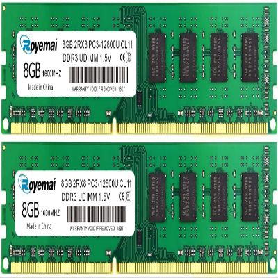 16GB PC3-12800U 2X8GB DDR3 12800 1600MHz PC3-12800 16G 2Rx8 240-pin Udimm CL11 1.5V Desktop RAM Memory Module
