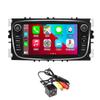 2din Car Radio 7" Touch Screen Bluetooth Multimedia player Carplay Android 9.0 built in GPS WIFI AM/FM/USB/Mirror Link with 4LED Camera compatible for Ford/Focus/S-Max view 1