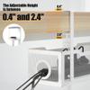 Under Desk Cable Management Tray White, Cinati Wire Organizers No Drill, Cable Tray with Clamp for Wire Management, Cord Organization Box for Office, Home - No Damage to Desk view 2