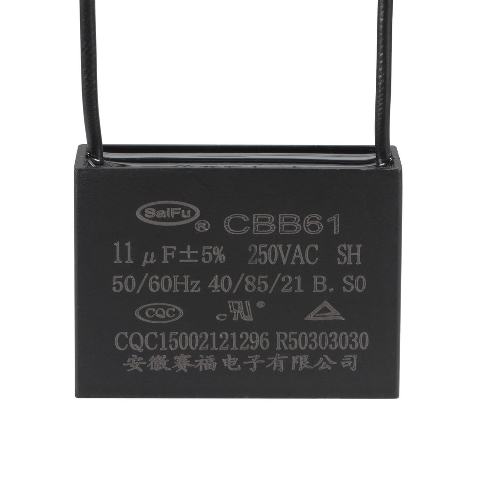 YOKIVE Ceiling Fan Capacitor CBB61, Metallized Polypropylene Film Capacitor Great for Fans Pumps Motors Running (11uF 250V AC 2 Wires 50/60Hz)
