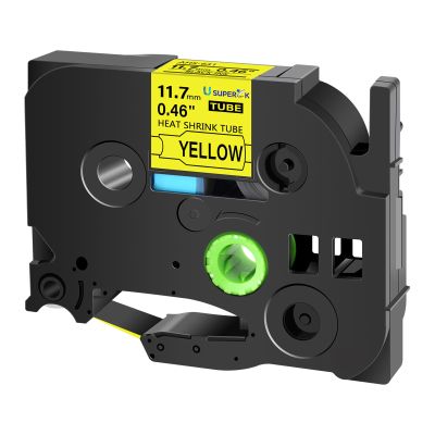 USUPERINK 40PK Compatible for Ptouch HSe-631 HSe631 HS-631 HS631 Black on Yellow 11.7mm 0.46'' Heat Shrink Tubing for Wire Cable for PT2410 PT2430PC PT2500pc PT2600 Label Maker Tape