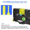 USUPERINK 40PK Compatible for Ptouch HSe-631 HSe631 HS-631 HS631 Black on Yellow 11.7mm 0.46'' Heat Shrink Tubing for Wire Cable for PT2410 PT2430PC PT2500pc PT2600 Label Maker Tape view 2