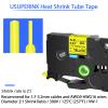 USUPERINK 6PK Compatible for Ptouch HSe-611 HSe611 HS-611 HS611 Black on Yellow 5.8mm 0.23'' Heat Shrink Tubing for Wire Cable for PT-P950NW PT-Cube PT- P910BT Label Maker Tape view 2