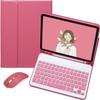 AnMengXinLing Keyboard Case for iPad 11th(A16)/iPad 10th Generation 2022 with Mouse Detachable Wireless Bluetooth Keyboard Pencil Holder Slim Leather Cover for iPad11/iPad10, (New Pink) view 1