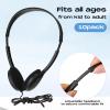Yunsailing 30 Pack Bulk Over Ear Headphones Set On Ear Headsets Earphones with Adjustable Headband and 3.5mm Plug for Group Learning, Computer Lab, Library, Online Lesson (Black) view 2