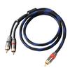 Diaianyfi Audiophile RCA to 2RCA Subwoofer Cable,1 RCA Male to 2 RCA Male Audio Cable RCA Y-Adapter,Oxygen-Free Copper,Nylon Braided Jacket (3.3FT) view 1