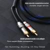 Diaianyfi Audiophile RCA to 2RCA Subwoofer Cable,1 RCA Male to 2 RCA Male Audio Cable RCA Y-Adapter,Oxygen-Free Copper,Nylon Braided Jacket (3.3FT) view 4