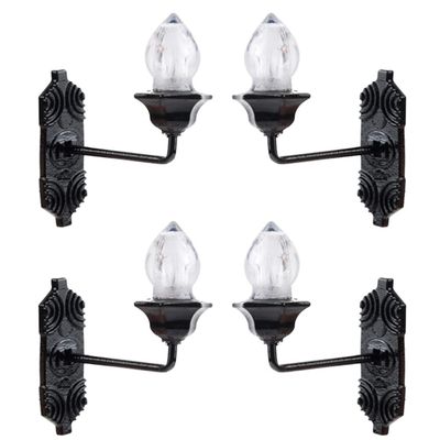 Yardwe Miniature Scene Lights - Vintage DIY 1:12 Scale LED Wall Sconces, 5pcs Set, Outdoor & Indoor Use