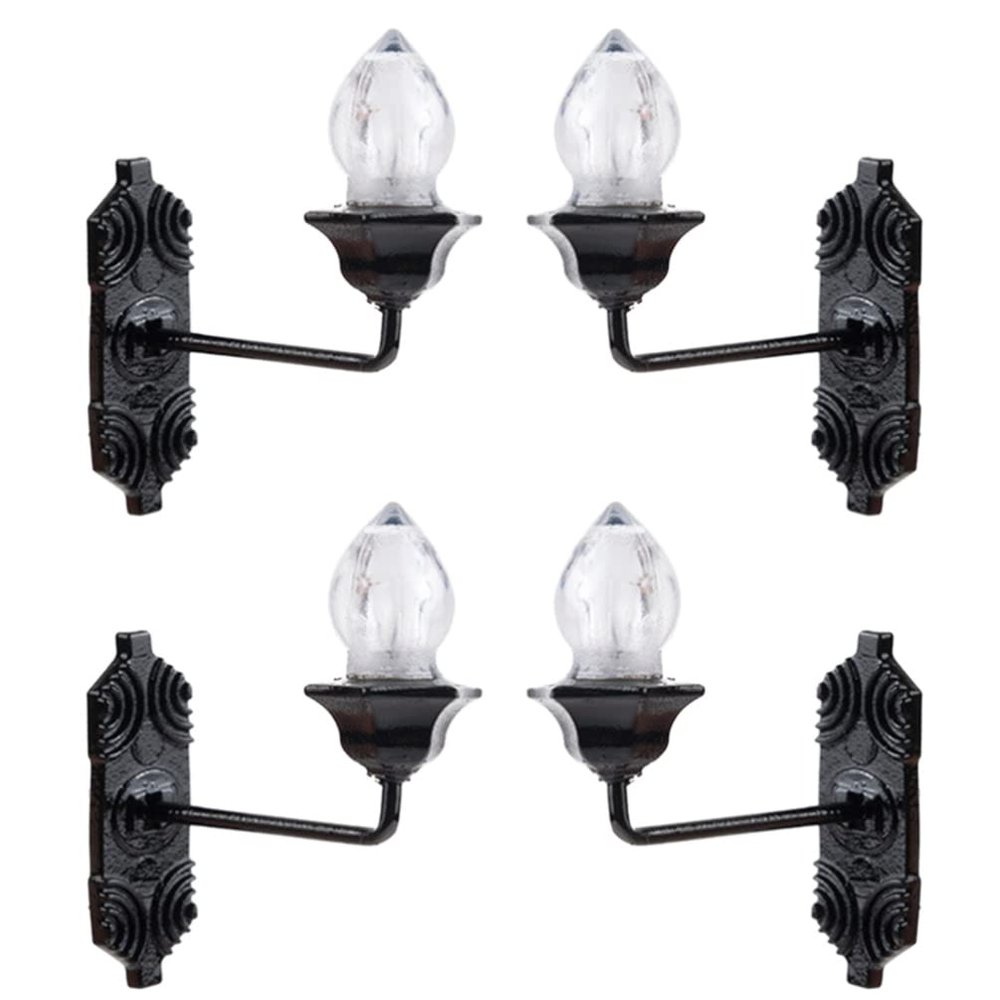 Yardwe Miniature Scene Lights - Vintage DIY 1:12 Scale LED Wall Sconces, 5pcs Set, Outdoor & Indoor Use