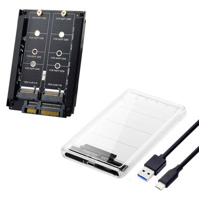 ChenYang M.2 NGFF SATA SSD 2 in 1 Combo JBOD Adapter with 2.5" USB C Hard Drive Enclosure