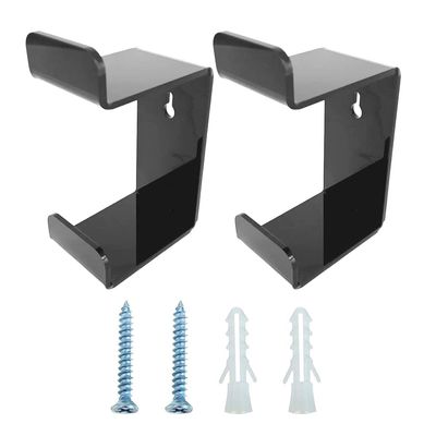 2 Pieces Headphone Hanger Headphone Hook Headset Holders Headphone Wall Mount with Screws Headset Acrylic Holder Mount for General Purpose Game Headphones Accessories (Black)