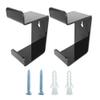 2 Pieces Headphone Hanger Headphone Hook Headset Holders Headphone Wall Mount with Screws Headset Acrylic Holder Mount for General Purpose Game Headphones Accessories (Black) view 1