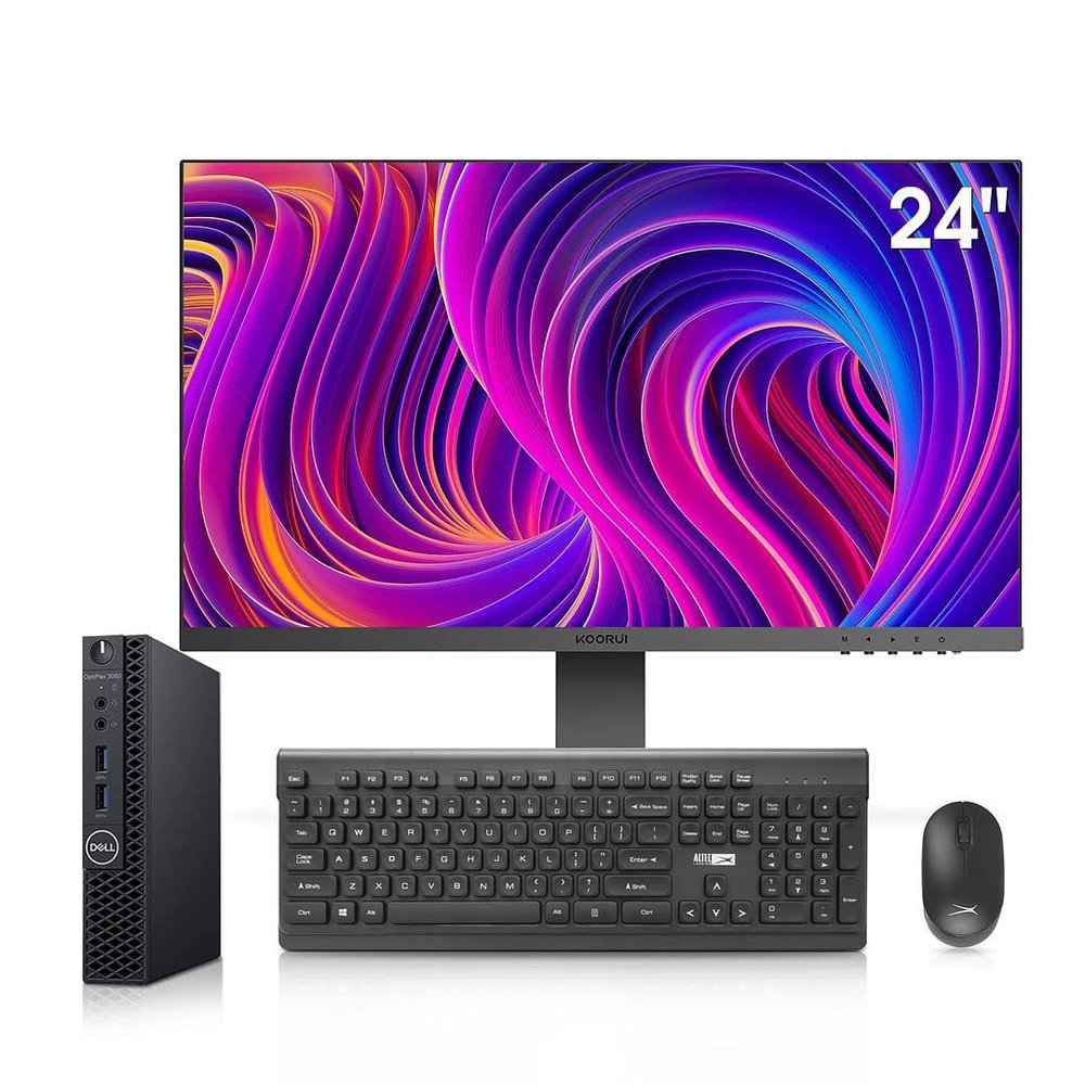 Dell OptiPlex 3060 Mini PC Windows 11 Desktop Computers with 24 Inch Full HD Monitor, Intel Hexa-Core i7-8700T,16GB DDR4 1TB M.2 NVMe SSD,AX210 Built-in WiFi 6e,HDMI Wireless Keyboard Mouse(Renewed)