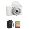 Sony ZV-1F Vlogging Camera, White Bundle with 32GB SD Card, Camera Bag view 1