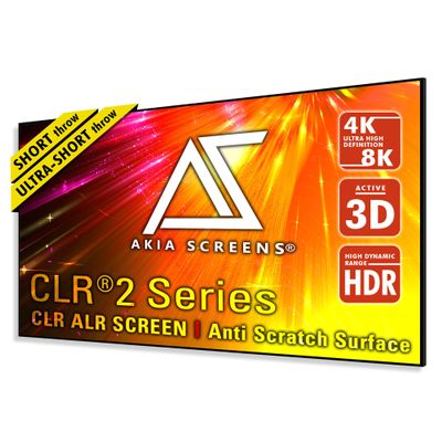 Akia Screens ALR Projector Screen 123 inch 16:9 4K Short Throw or UST Projection, Anti Scratch, Ceiling Ambient Light Rejecting Screen, Edge Free Fixed Frame Movie Screen Indoor AK-NB123H-CLR2