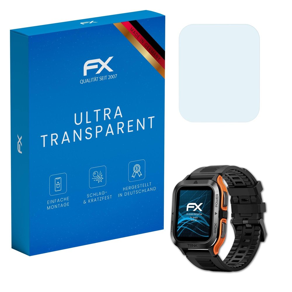 atFoliX Screen Protection Film compatible with Kospet Tank M2 Screen Protector, ultra-clear FX Protective Film (3X)