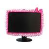 23"-26" Lovely Cute Computer Monitor Cover with Elastic Pen Pocket Bow-knot Laptop TV LCD Screen Monitor Decoration Dust Cover Protector, Pink view 1