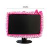 23"-26" Lovely Cute Computer Monitor Cover with Elastic Pen Pocket Bow-knot Laptop TV LCD Screen Monitor Decoration Dust Cover Protector, Pink view 4