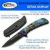 SZCO 4.75" Folding Pocket Knife with Stainless Steel Blade  Blue Printed Handle, Manual EDC Utility Knife with Pocket Clip for Outdoor, Camping & Everyday Use view 2