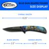 SZCO 4.75" Folding Pocket Knife with Stainless Steel Blade  Blue Printed Handle, Manual EDC Utility Knife with Pocket Clip for Outdoor, Camping & Everyday Use view 3