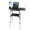 Portable Mobile Standing Laptop Desk - Sit Stand Travel Desk, Height Adjustable 19-49 inches, Rolling Laptop Table Workstation with Wheels, Cup & Phone Holder, Compact Design for Home Office Travel view 1