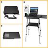 Portable Mobile Standing Laptop Desk - Sit Stand Travel Desk, Height Adjustable 19-49 inches, Rolling Laptop Table Workstation with Wheels, Cup & Phone Holder, Compact Design for Home Office Travel view 3