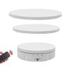 3 in 1 Automatic Turntable, 360 Degree Rotating Display Stand Product Display Rotating Platform for Photography Video Shooting Props Jewelry,White view 1