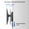Universal Tilt and Extend Mount for TVs 43" to 90", Extend Feature allows for Maximum Tilting of Large TVs. VESA 200x100mm to 600x400mm, Easy Cable Access, UL Tested, Capacity 150lbs. Model ERMTX1-01B view 3