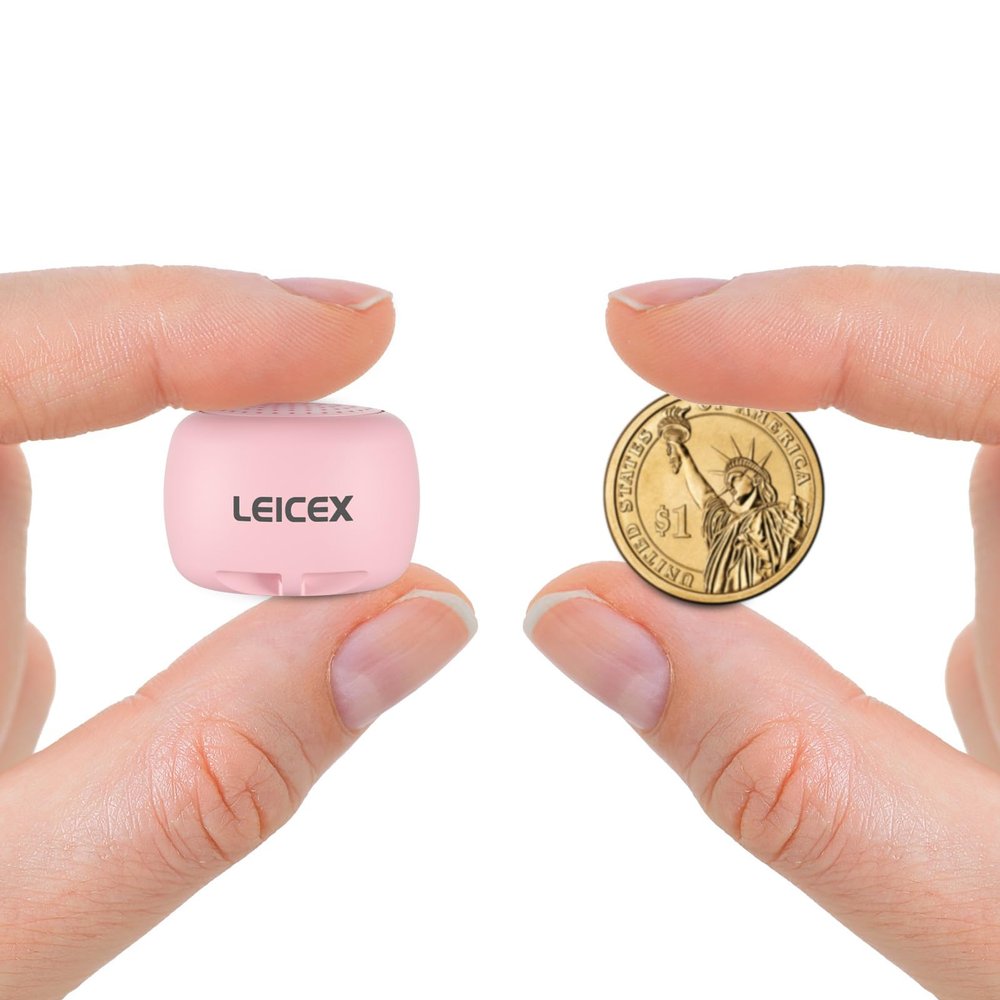 LEICEX Mini Wireless Bluetooth Speaker with Bluetooth 5.0 - Perfect for Travel & Outdoor Sound (Pink)
