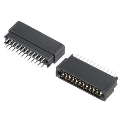 PATIKIL Card Edge Connector Black Socket Straight Connection 24 Pin 2.54mm Pitch for PCB Circuit Board, Game Console, Pack of 2