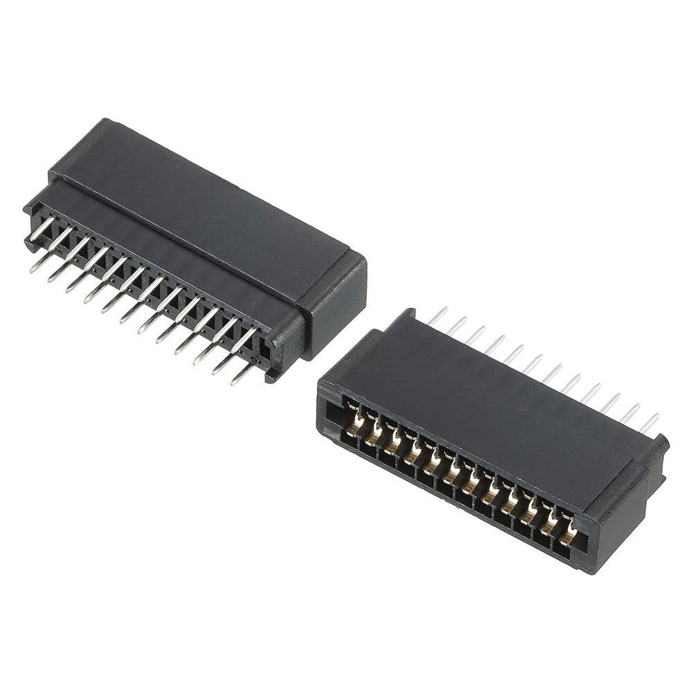 PATIKIL Card Edge Connector Black Socket Straight Connection 24 Pin 2.54mm Pitch for PCB Circuit Board, Game Console, Pack of 2