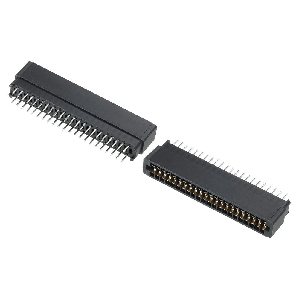 PATIKIL Card Edge Connector Black Socket Straight Connection 44 Pin 2.54mm Pitch for PCB Circuit Board, Game Console, Pack of 2