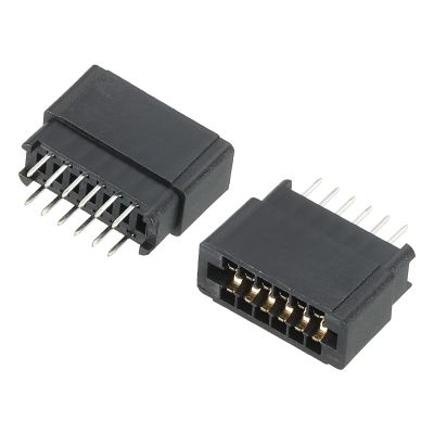 PATIKIL Card Edge Connector Black Socket Straight Connection 12 Pin 2.54mm Pitch for PCB Circuit Board, Game Console, Pack of 2