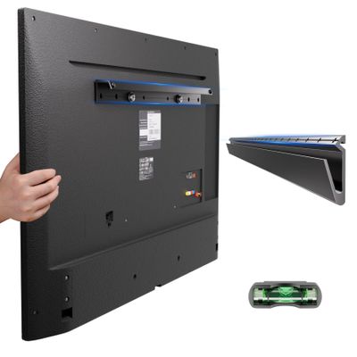 Fulifix Studless TV Wall Mount for Most 22-55 Inch TVs, No Stud Drywall TV Mount, No Drill TVs Bracket Max VESA 400x400mm up to 100 lbs, Easy Install Include All Hardware