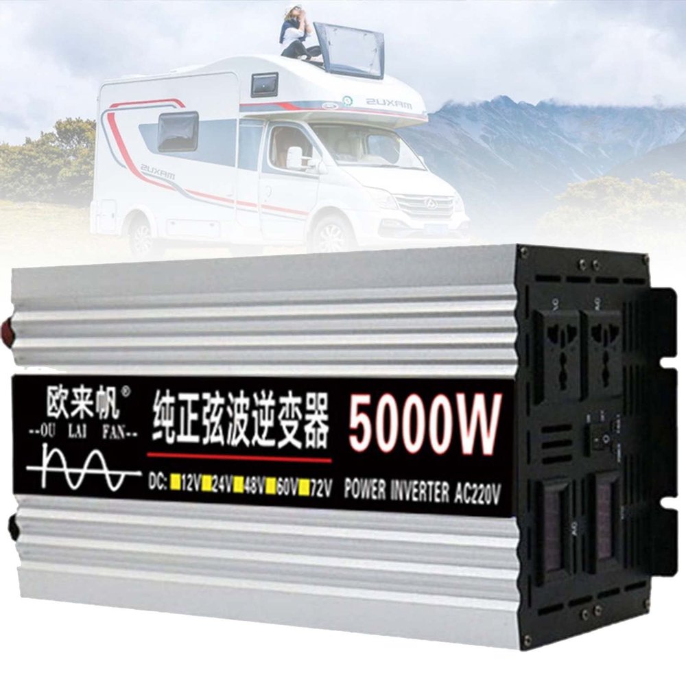 2000W/3000W/4000W/5000W / 6000W / 8000W Pure Sine Wave Power Inverter DC 12V/24V/48V/60V to 110V/220V AC Converter,Power Inverter with LED Display,for Truck RV Home,5000W-60vto220V